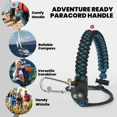 Buzio Paracord Carrier Strap Cord-Fits Wide Mouth Bottle - Indigo Crush